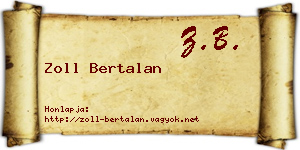Zoll Bertalan névjegykártya